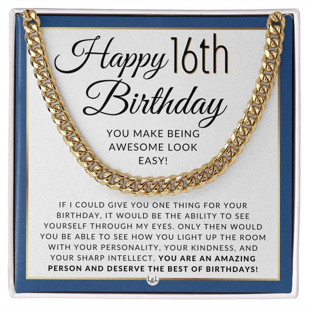 16th Birthday Gift For Him - Chain Necklace For 16 Year Old Young Man's Birthday - Great Teenage  Birthday Gift For Teen Boy - Jewelry For Guys