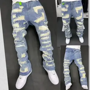 Vintage American Style Jeans High Street Tear Wear Resistant Clean Fit Denim ts Hip Hop Culture History Inspirated