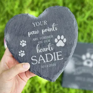 Personalized Pet Memorial Stone for Dog or Cat | Custom Pet Loss Gift | Sympathy Grave Marker | Engraved Pet Headstone | Pet Tribute Keepsake