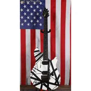 EVH Wolfgang Special Striped with Ebony Fretboard - Satin White/Black Stripes