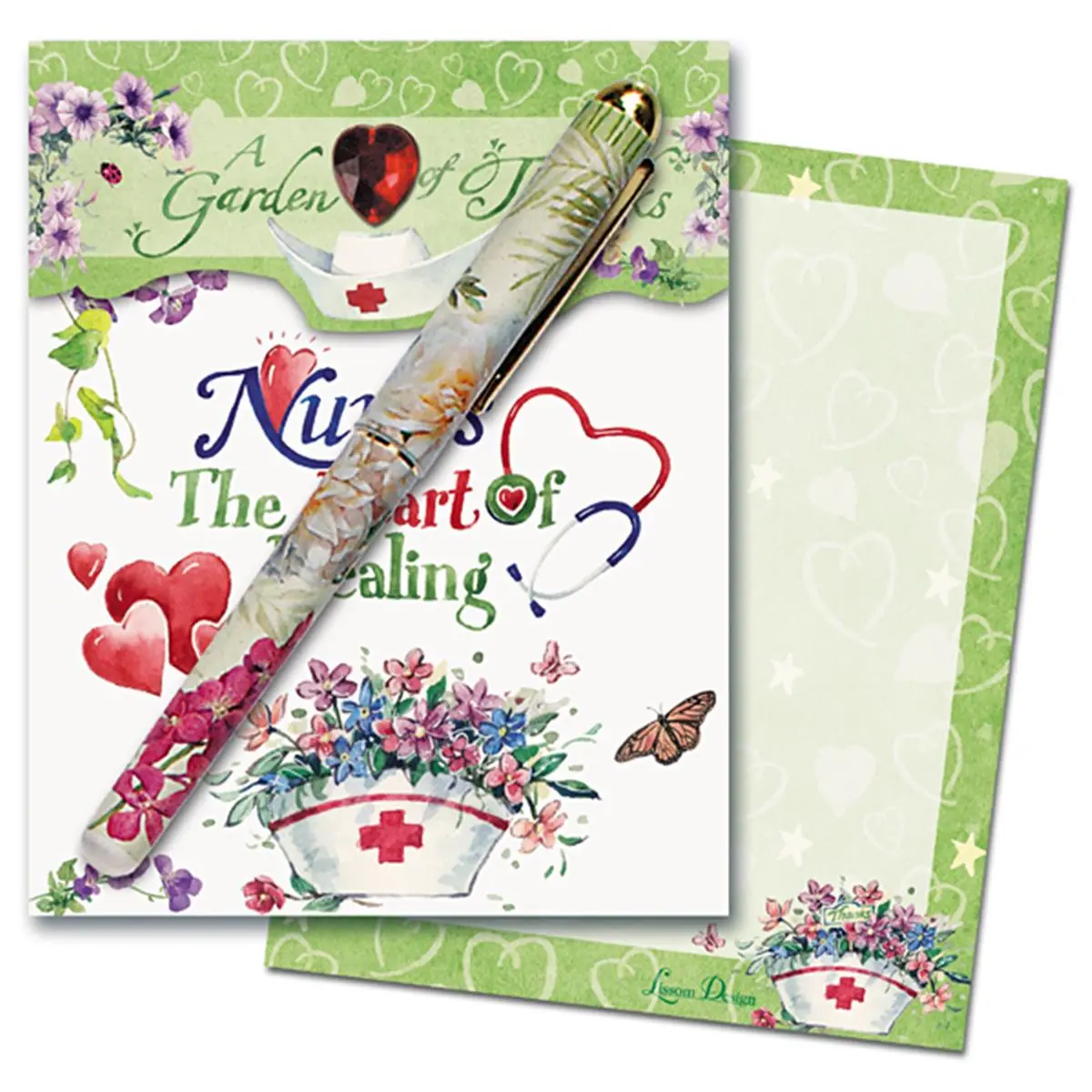 212 MAIN Lissom Design Matchbook Office Supplies - Nurse Target Audience, Magnetic Cover, Designer Pen, Die-Cut Sheets, Matchbook-Sized Office Stationery