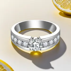 1.0 + 0.1 * 8 Carat Moissanite 9 Ring, S925 Silver Ring with a Weight of 0.07 oz, a Perfect Engagement Ring, Anniversary Gift.