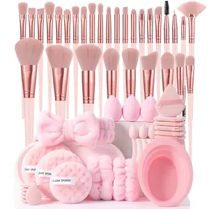 Professional Women's Daily Makeup Brush Set, Makeup Brushes Kits, Makeup Tools Set, Includes Beauty Sponge, Powder Puff, Cleansing Puff, Ideal for Face Makeup Use