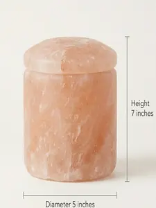 5x5x7 Inch Cylinder Himalayan Salt Biodegradable Urn Handmade Memorial Keepsake for Medium Pet Child Cremation Ashes Capacity 135-140 Cubic Inches