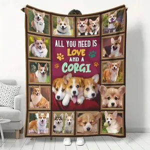 Corgi Lover's Delight: Soft & Cozy Flannel Throw Blanket With Adorable Corgi Print - Perfect For Bed, Sofa, Camping & More - Ideal Gift For Dog Enthusiasts, Gift For Friends & Family, Festival & Birthday, Shawl