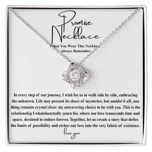 Promise Necklace – Ever After Glow Love Knot Jewelry, Romantic Gift for Wife, Girlfriend, Anniversary, Wedding, Valentine’s Day