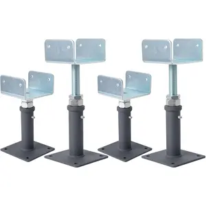 U-Shaped Floor Jack, 4 Pack, 6-9 inch, Adjustable Steel Beam Support for 4x2, 4x4, 4x6 Joists