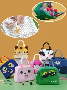 Cartoon Pattern Insulated Lunch Bag, Handheld Lunch Box with 3D Design, Thermal Food Container, Portable Lunch Pouch for School & Office, Durable Lunch Bag, Multifunctional Insulated Bag