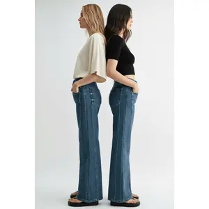 Mica Denim High Rise Wide Leg Side Panel Detail Jeans