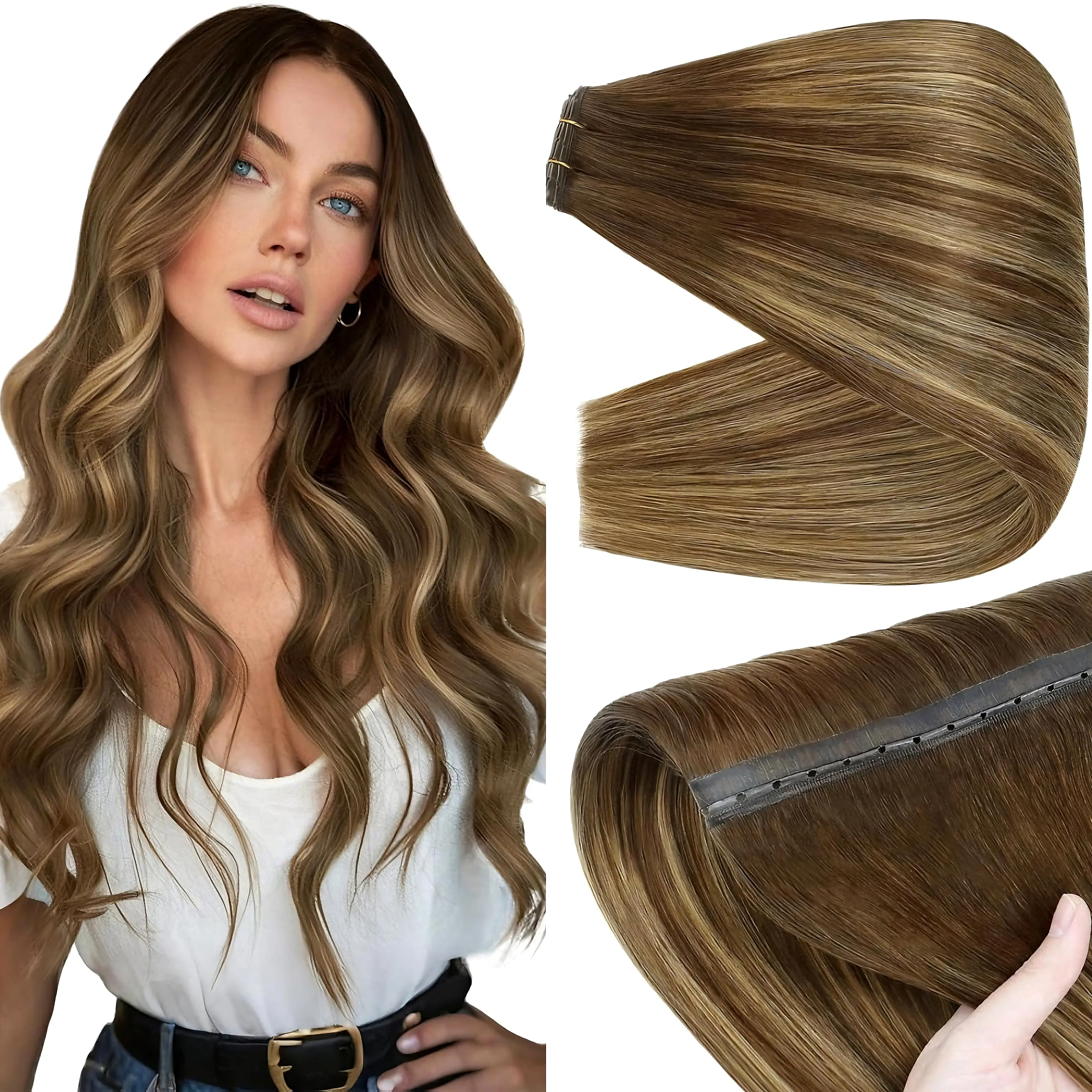 #4-4-27 Brown Balayage Caramel Blonde