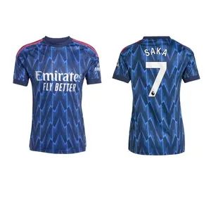 Saka 7 Navy Color AFC Style ss2526 Away Soccer Shirt, Saka Short Sleeve Away Edition Football Shirt