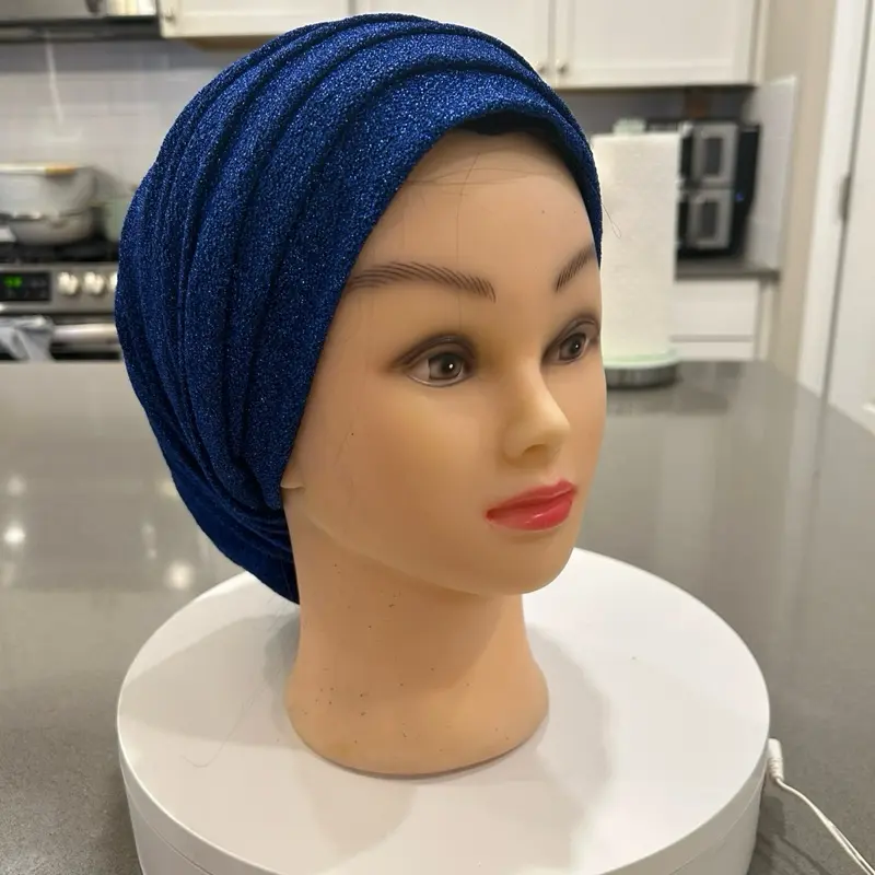 Elegant and Classic Dark Royal Blue Headscarf