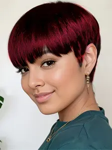Pixie Cut Wig Human Hair for  Women Pixie wigs Human Hair  Wig with Bangs