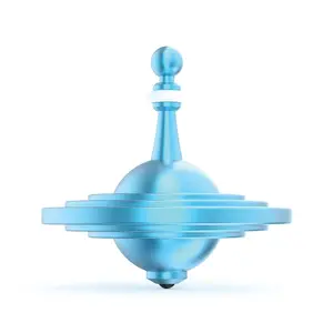 UFO Tops - Cussac | Metal Spinning Top | Inspired by The Documented 1967 UFO Sighting in Cussac, France (Sulfur Blue)