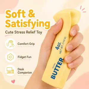 Salted Butter Taba Dumpling Squishy Mystery Toy, Soft Cream-Scented Silicone Stress Relief Squishies, Safe Fidgets, Bright Yellow Eye-Catching Desk Decor, Fun Gift for Kids dumpling squishies pack