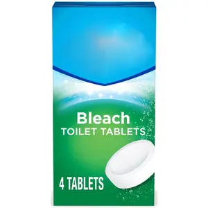 4 Pack  Automatic Toilet Bowl Cleaners with Bleach, Durable Toilet Tank Cleaners with Sustained-Release Technology, Bleach Automatic Toilet Bowl Cleaner Tablets, Household Toilet Cleaners with Easy Operation