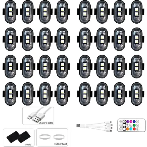 RGB LED Car Interior Light Set - Dustproof Portable Colorful Assemblies & Components, Easy Color-Mode Switching, Memory Mode, Long Run Time, Cool Stuff for Car Glow Up, Camping Ambient Lighting