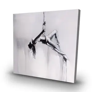 360 stand 32x32 in. High-Def Artistic Aerial Dance Contortion Pose Figurative Wall Print - Home Decor Decoration Artwork Photo for Living Room Spaces, Decorative Artwork, One-Of-A-Kind Wall Arts