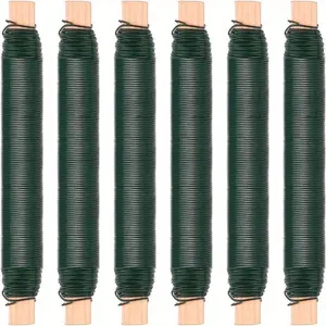 Green Garden Wire - Rust-Proof & Water-Resistant for Plant Support, Bouquet Binding & Decorative Crafts, Sturdy Multi-Use Outdoor Metal Rope, Garden Supplies