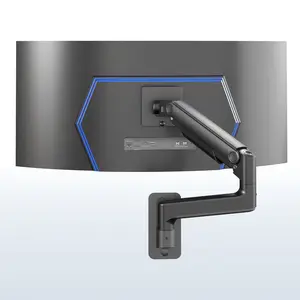 Pneumatic Arm Single Ultrawide Monitor Wall Mount - Up to 49" Screens