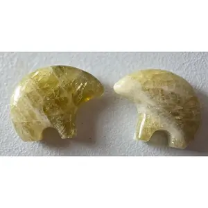 Citrine Zuni Bears Hand Carved Natural Gemstones for Abundance & Positivity Digestion Aid Decorative & Beneficial for Well Being