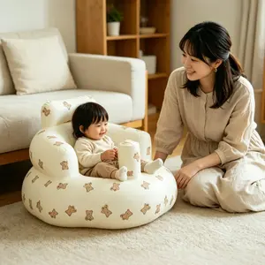 Inflatable Baby Chair, 1 Count Cute Cartoon Pattern Inflatable Baby Seat, Baby Inflatable Sofa Chair, Baby Furniture for Home