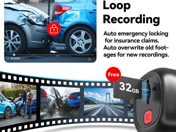 REDTIGER 4K Dash Cam F9 Lite Front ADAS WiFi GPS Mini Hidden G Sensor 24H Parking Monitor 32GB Card APP Control Loop Recording Night Vision Dashcam Vehicle-Holiday Haul