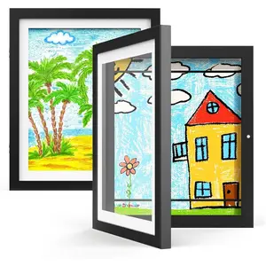 Art Frame, Replaceable Front-Opening Art Display and Storage Frame for Wall, Wall Gallery Frames, Home Decor Photo Frame for Living Room and Bedroom