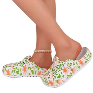 Women's Summer Print Clogs - Colorful Comfortable Adjustable Buckle Clogs Footwear Shoe for Everyday Wear & Walking Girl Slipper Flipflop Slide with Adjustable Buckle and Vibrant Colors classic