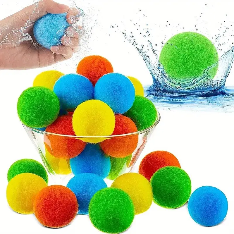 Reusable Spandex Water Balls, Soft Balls, 60-Pack 2-Inch Non-Toxic Safe Water Bombs for Water Wars, DIY Crafts, Holidays & Outdoor Balls, Perfect for Pool, Beach, Trampoline Fun!