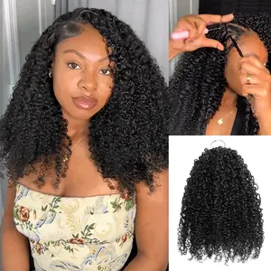 QVR Tight Curly Crochet Hair Natural Black Machine Made Feather Crochet Human Hair Extension TikTokShopHolidayHaul