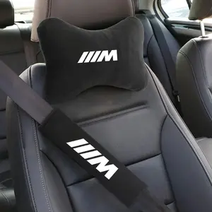 Car Seat Belt Protect Shoulder Pads Cervical Spine Headrest Neck Pillow For BMW M Emblem E46 E36 E34 F10 E90 F30 E60 F30 E53 E30 E92 E87