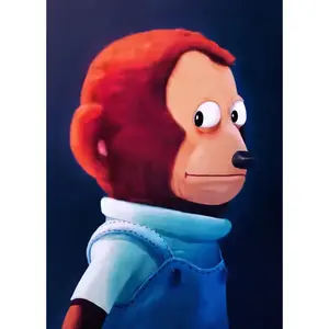 Monkey Puppet Meme Poster, Monkey Puppet Meme Looking at the camera- Watercolor.Funny Posters, Meme Posters Decor Gifts Ornaments Decoration