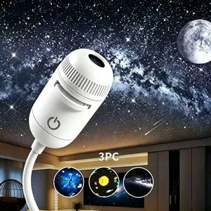 AMYTHYLLA  Sleep Guardian, Romantic Dream Machine, 2-in-1 USB Portable Mini LED Galaxy Projector Night Light to Heal Your Soul - 3 Projection Films, Novelty Dimmable Wall Lamp for Adults’ Bedrooms and Cars