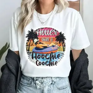 Hotter Than A Hoochie Coochie Shirt,Chattahoocheee Alan Jacks0nn T-shirt, Country Song Summer Shirt, It Gets Hotter Than A Yonder Southern Summer Vibes Graphic Round Neck Tee