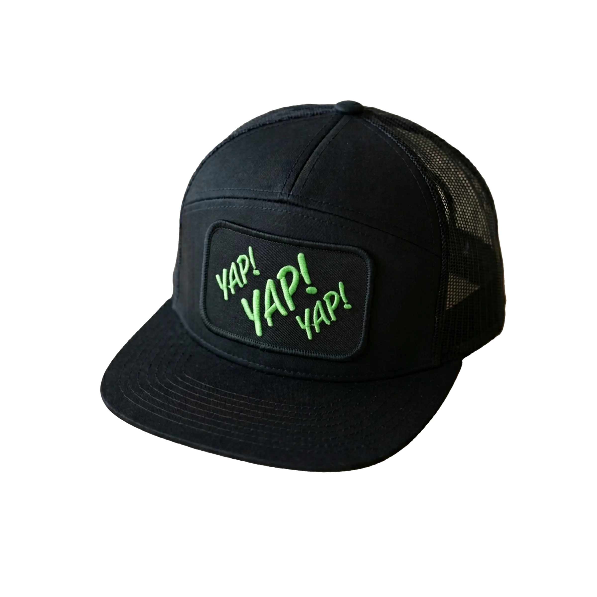 Buck and Bass Official Merch - Yap! Yap! Yap! Black Patch Snap Back Trucker Hat