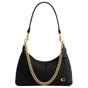 COACH Juliet 25 Quilted Detachable Chain Crossbody Bag for Women in Black Lambskin