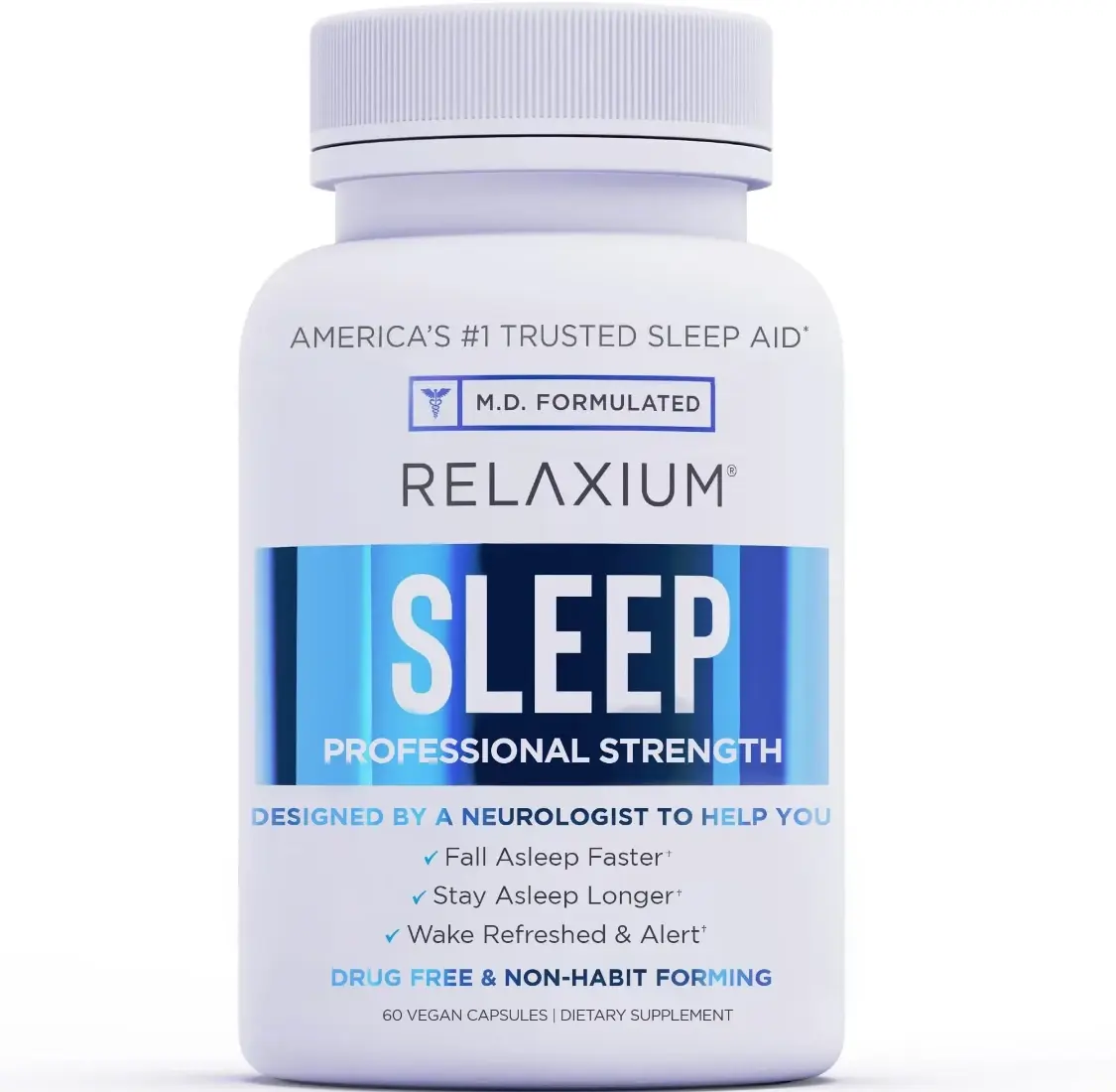 Sleep Aid for Adults, Melatonin 5mg with Magnesium Glycinate, Sleep-Promoting Valerest & Ashwagandha, Non-Habit Forming Sleep Supplement, 60 Capsules, 30-Day Supply