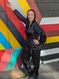 T12240093 Black Silk Jumpsuit