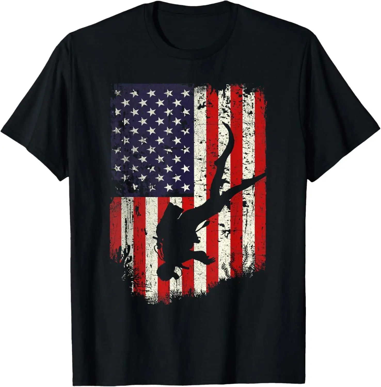 Unisex Scuba Diver - Scuba Diving American Flag T-Shirt