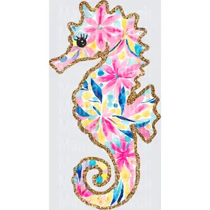 Seahorse preppy floral seahorse