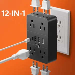 Multifunctional Power Extender With 8 AC Sockets, 3 USB Ports And 1 Type-C Port. Power Socket Converter, Multi-plug Adapter, One-key Switch Button, Built-in Overload Protector. Suitable For Home, Dormitory, School And Office Use.