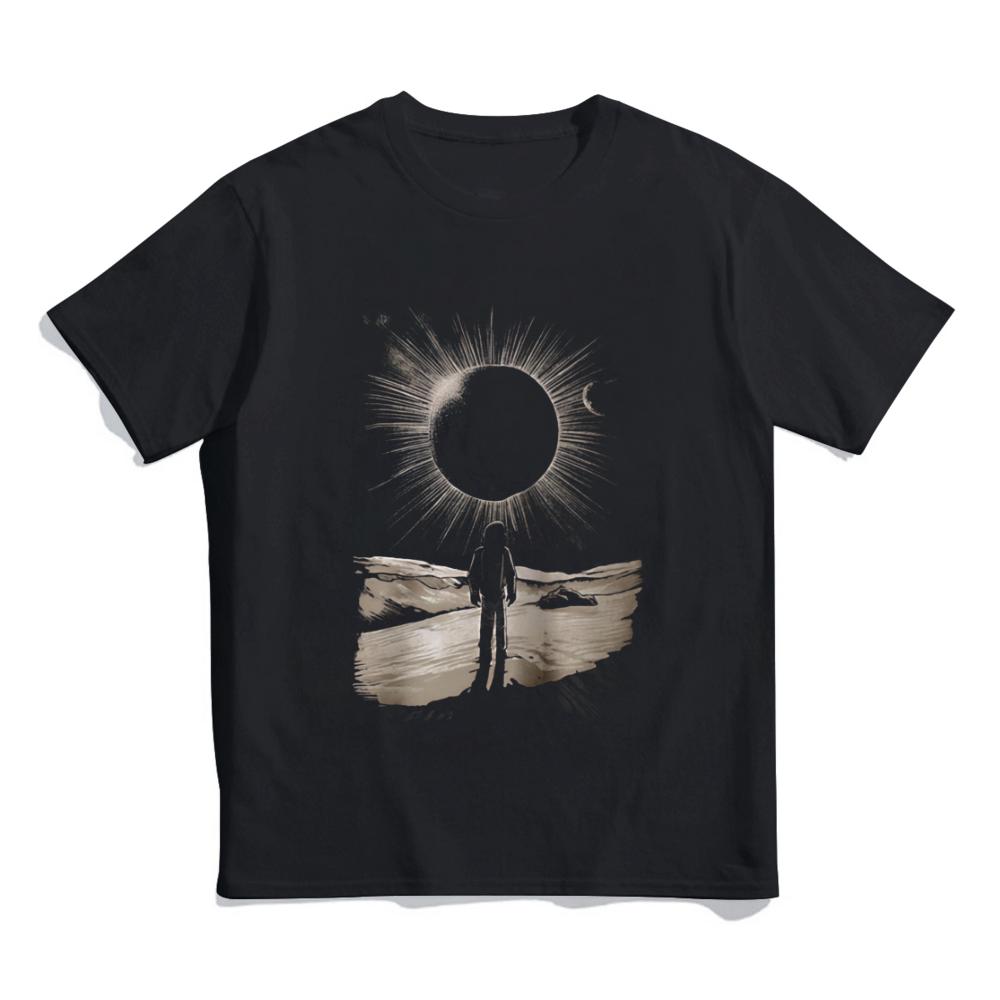 Sunset Swell Vintage Tee Spaceman Solar Eclipse Moon T-Shirt, Sci-Fi Astronomy Graphic Tee