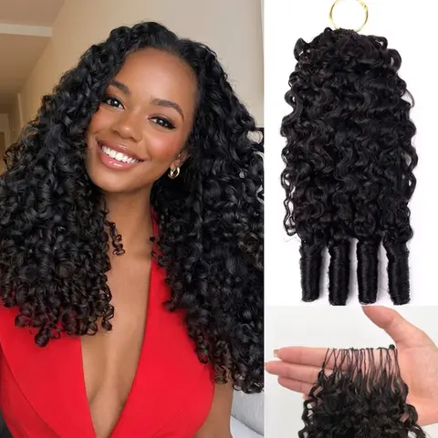 [HOT] Burmese Curly Human Hair Crochet Extensions - Miracle Knots, Pre-Separated, 50g/Pack, Multiple Textures, Texturizing for Protective Styles Braids & Knotless Boho Braids, 4-5 Packs for Full Head Vacation Use