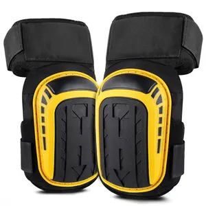 ,Heavy Duty Gel Foam Knee Pads Adjustable Anti-slip Knee Protector for Construction Gardening Flooring Work,1 Pair, Yellow