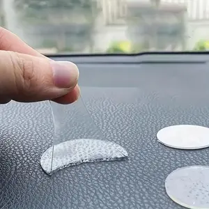 100pcs Transparent Rubber Adhesive Points, Non-Marking Sticky Backs, Repositioning, Easy Removal, Multiple Uses for Decorative Items, Ideal for Dashboard Ornaments & Home Decoration, Invisible Adhesive