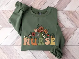 Wildflowers Nurse Sweatshirt, RN Sweater, Nurse Shirt, Nurse Sweatshirt Gift For Nurse Gifts Registered Nurse Shirt Nursing Student Crewneck