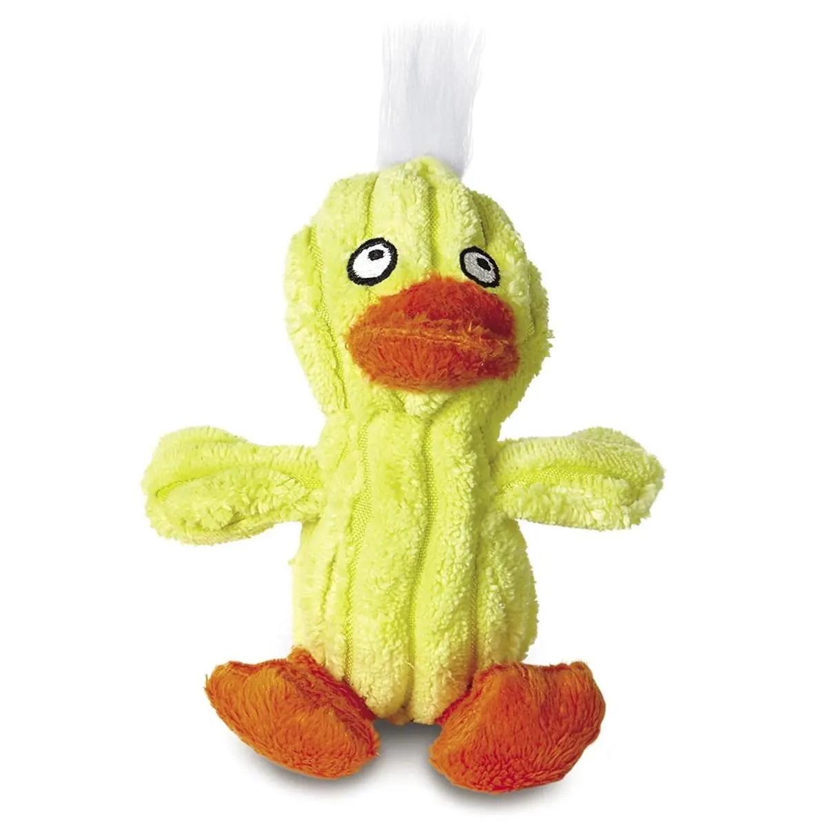 Quackling Duck Interactive Plush Dog Toy - Squeak Toy with Soundchip, Corduroy Fabric & Different Textures, Small-Size Pet Supply for Fostering Creativity
