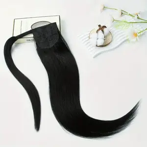 LuxeHair Straight Drawstring Ponytail Hairpiece, 100% Real Human Hair, Highlight Blonde, Clip-In Design, Natural Look, 10-28 Inch, Easy Wear & Adjustable, Versatile Styling for Women