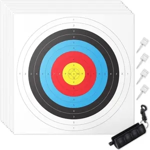 30 Pack Archery Target Paper - Standard 40x40CM 10-Ring, 18-Meter Indoor Archery Target Face with Arrow Puller & Pins, Archery Accessories for Bow Hunting & Shooting Precision Practice.